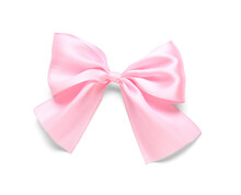 Beautiful Pink Bow On White Background
