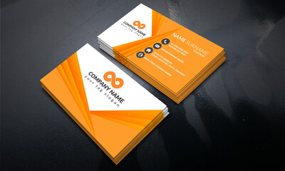 smart modern orange color business card design