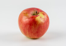 Fresh Red Apple Fruit Isolated On The White Background. One Of The Best Isolated Apples That You Have Seen.