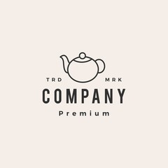 Wall Mural - tea jug hipster vintage logo vector icon illustration