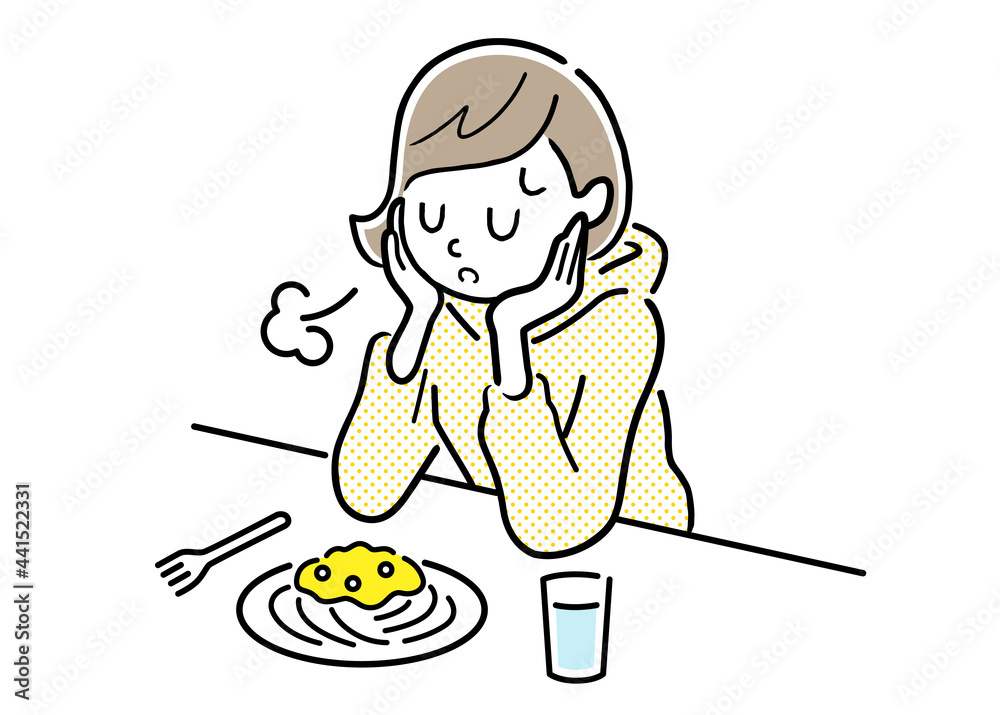 ベクターイラスト素材 食欲がない女の子 Wall Mural ケイーゴ K