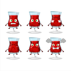 Sticker - Red wine cartoon character with various angry expressions