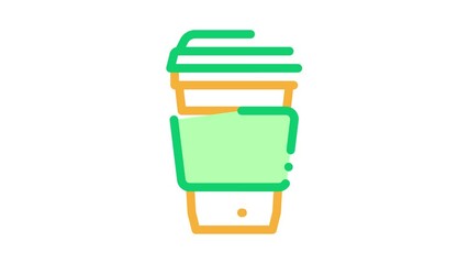 Sticker - Coffee Tea Drink Cup Package Packaging animated icon on white background