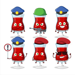 Poster - A dedicated Police officer of red wine mascot design style