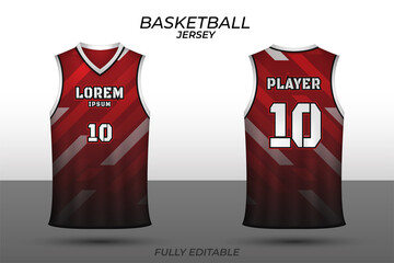 Basketball jersey design template. Uniform front and back. Sports jersey vector.