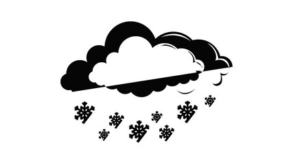 Wall Mural - cloud snowflake icon animation simple best object on white