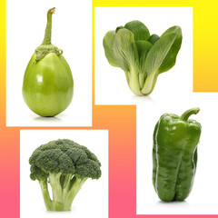 vegetables isolated on white background