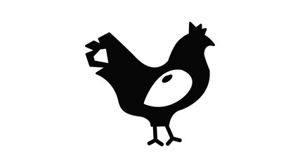 Canvas Print - Chicken icon animation simple best object on white