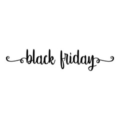 Poster - Banner con texto manuscrito black friday escrito a mano con florituras en color negro