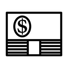 Poster - Banknote On Top Of Money Stack Icon