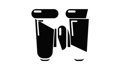 Sticker - Binoculars explorer icon animation simple best object on white
