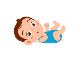 cute lttle baby boy sleep and smile