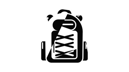 Wall Mural - Backpack student icon animation simple best object on white