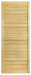 Natural wooden louver door, shutters on the sash isolated on a white background. Wood texture