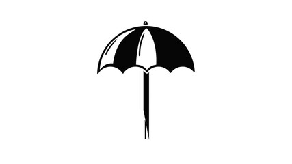 Sticker - Beach umbrella icon animation simple best object on white