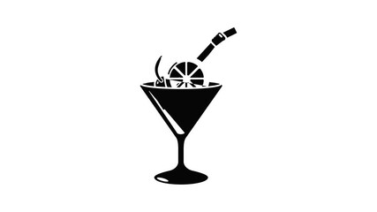 Sticker - Cocktail icon animation simple best object on white