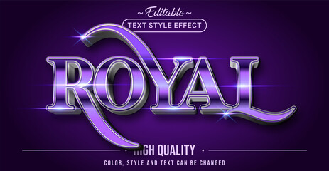 Wall Mural - editable text style effect - purple royal dragon text style theme.