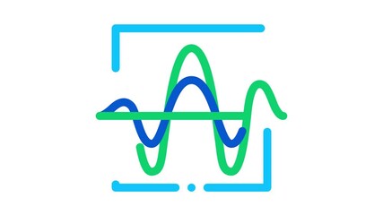 Poster - Sound Wave Diagnostics Voice Control animated icon on white background