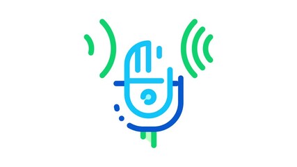 Sticker - Sound Microphone Voice Control animated icon on white background