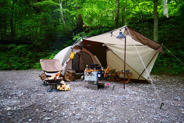 Wall Mural - camping in the mountains
