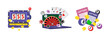 Online gambling addiction icon set. Risky entertainment internet casino dependence illustration. Slot machine, lottery game, roulette, dice and poker club symbols. Jackpot win and lucky raffle tickets