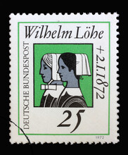 Stamp Printed In Germany Showing Deaconess Sisters, Death Centenary Of Wilhelm Löhe (1808-1872), Founder Of The Deaconesses Training Institute At Neuendettelsau, Circa 1972