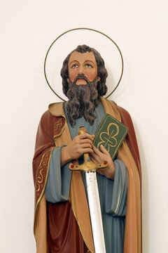 Saint Paul statue in the parish church of Saint Michael the Archangel in Mihovljan, Croatia