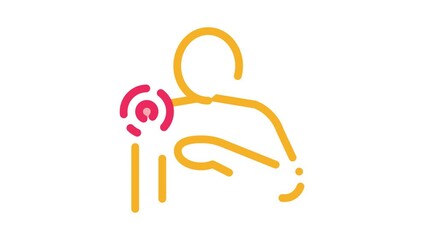 Sticker - Pinpoint Shoulder Pain Icon Animation. color Pinpoint Shoulder Pain animated icon on white background