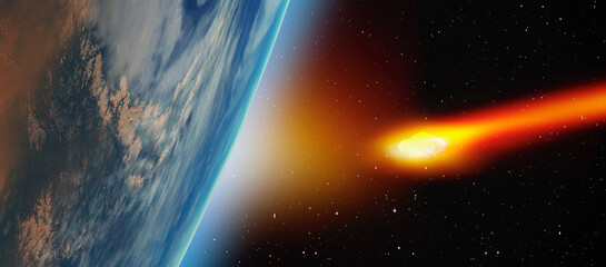 Aufkleber - Attack of the asteroid on the Earth 