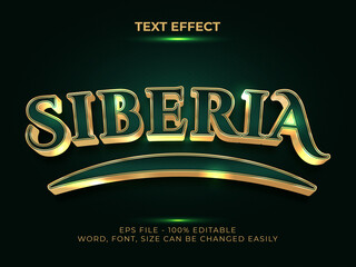 Gold text effect. Editable text effect, gold and green gradient.