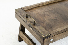 Wooden Coffee Table. Tray. Furniture. Place For A Cup.