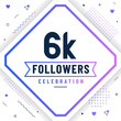 Thank you 6K followers, 6000 followers celebration modern colorful design.