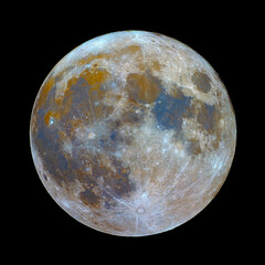 Wall Mural - full mineral moon phase with its natural colors, from red to blue, iron and titanium. taken with my 