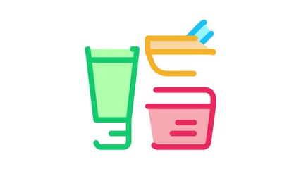 Sticker - Cosmetic Container Tube Icon Animation. color Cosmetic Container Tube animated icon on white background