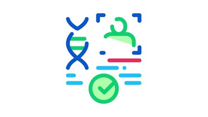 Sticker - Confirmation Dna File Icon Animation. color Confirmation Dna File animated icon on white background