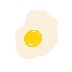 Sticker - Vector colored hand drawn doodle sketch fried Scrambled egg omelette isolated on white background