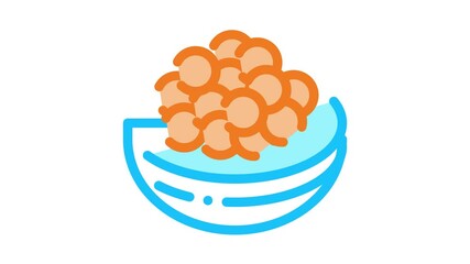 Poster - Caviar On Tray Icon Animation. color Caviar On Tray animated icon on white background