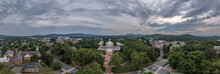 Aerial Panorama View Of The Famous Rotunda Building Of The University Of Virginia In Charlottesville With Classic Greek Arches Design By President Jefferson Iconic Building Of The Campus 