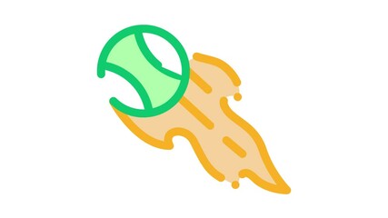 Sticker - Tennis Ball Flame Icon Animation. color Tennis Ball Flame animated icon on white background