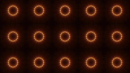 Wall Mural - 3D rendering of a seamless kaleidoscope illustration in dark orange and black colors