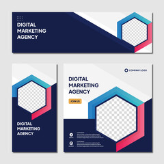 Wall Mural - vector editable instagram post template modern background. promotional corporate banner design. comp