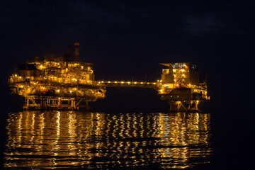 Wall Mural - Offshore the night Industry oil and gas