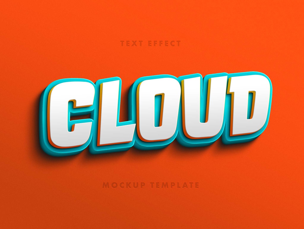Cartoon 3D Text Effect Mockup Stock Template | Adobe Stock