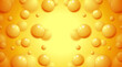 © bramantya - Creative orange soft realistic spheres . 3D yellow colorful balls geometric banner. Modern cover particles design