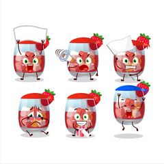 Sticker - Mascot design style of glass of sangria character as an attractive supporter