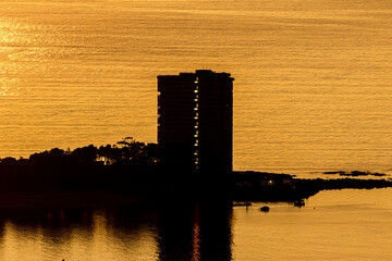 Wall Mural - sunset over the city