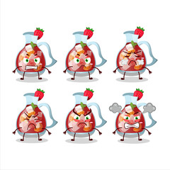 Poster - Sangria cartoon character with various angry expressions