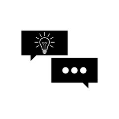 Poster - Idea chat icon. Idea with speech bubble icon isolated on white background