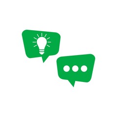 Poster - Idea chat icon. Idea with speech bubble icon isolated on white background