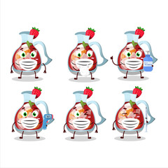 Sticker - A picture of sangria cartoon design style keep staying healthy during a pandemic